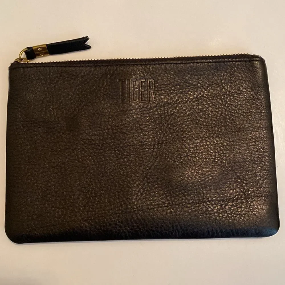 MADEWELL Women’s Black Pebbled Leather Tiger Pouch NWOT